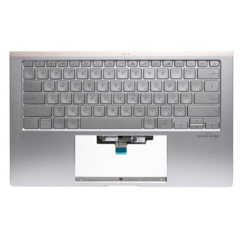 Топ-панель с клавиатурой для Asus ZenBook UX434FLC - серебристая