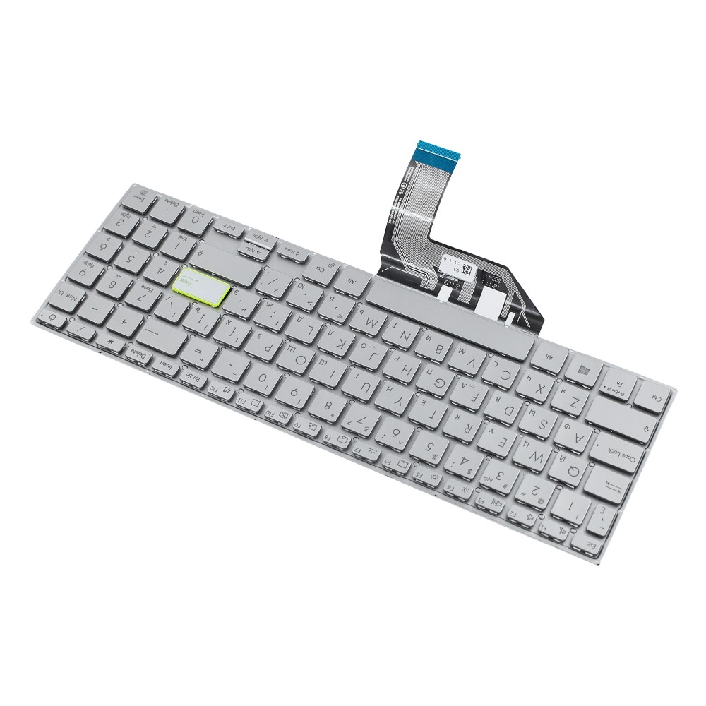 Клавиатура для Asus VivoBook F513EA серебристая с подсветкой