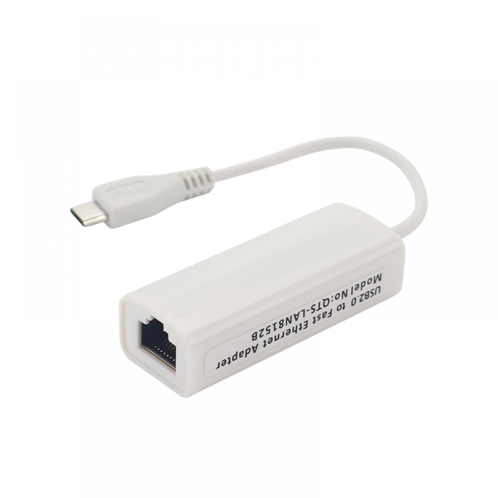 Адаптер, переходник с micro USB 2.0 на RJ-45 (15см) - белый