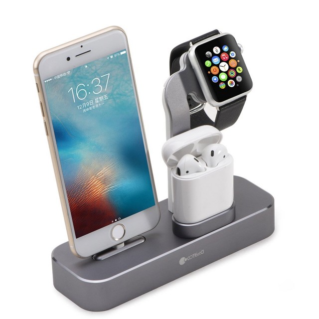 Док-станция COTEetCI Base29 CS7211 для Apple Watch, iPhone, AirPods (Space Grey)