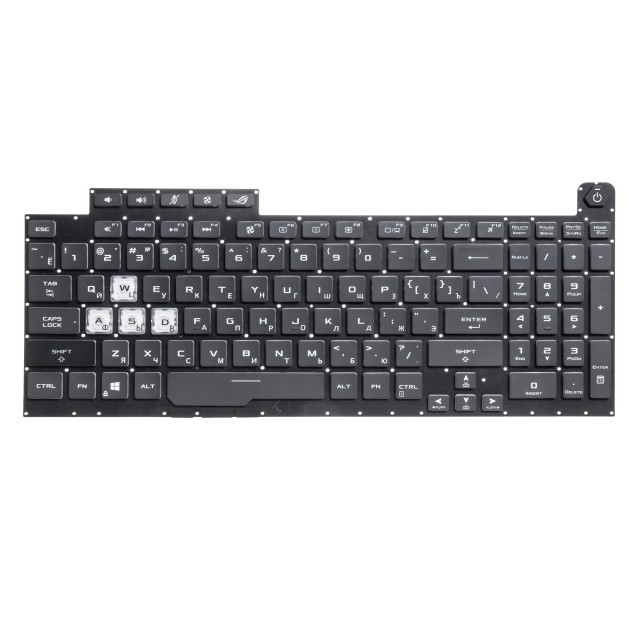 Клавиатура для Asus ROG Strix G731GV с RGB подсветкой (1-ZONE) - черная