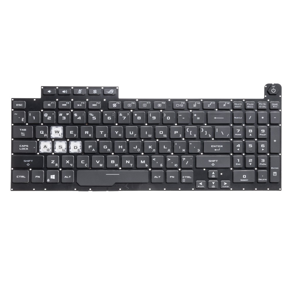 Клавиатура для Asus ROG Strix G731GV с RGB подсветкой (1-ZONE) - черная