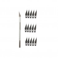 Скальпель-нож с набором сменных лезвий(15шт)