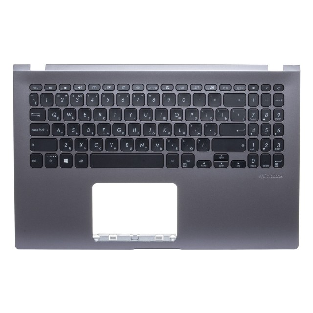 Топ-панель с клавиатурой для Asus F509FB - серая с подсветкой (Со следами от транспортировки, царапина)