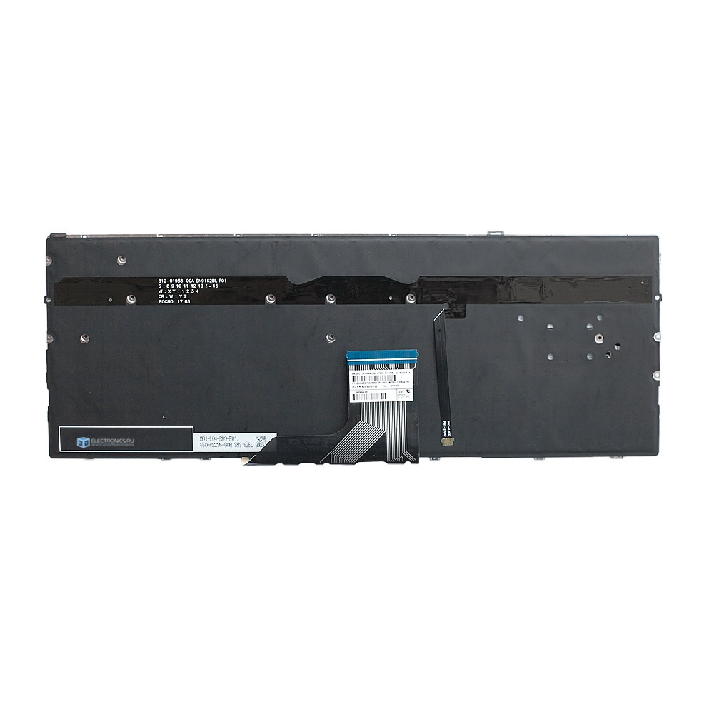 Клавиатура для HP Spectre 13-ac000 x360 серебристая с подсветкой