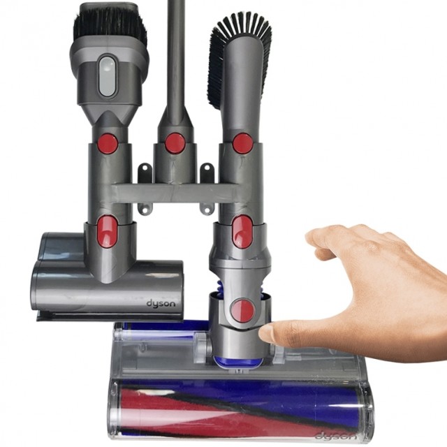 Держатель для насадок пылесосов Dyson V7 / V8 / V10 / V11 / V12 / V15 . Настенное крепление аксессуаров + 2 переходника