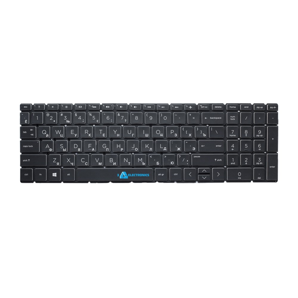 Клавиатура для HP 255 G8 черная с подсветкой