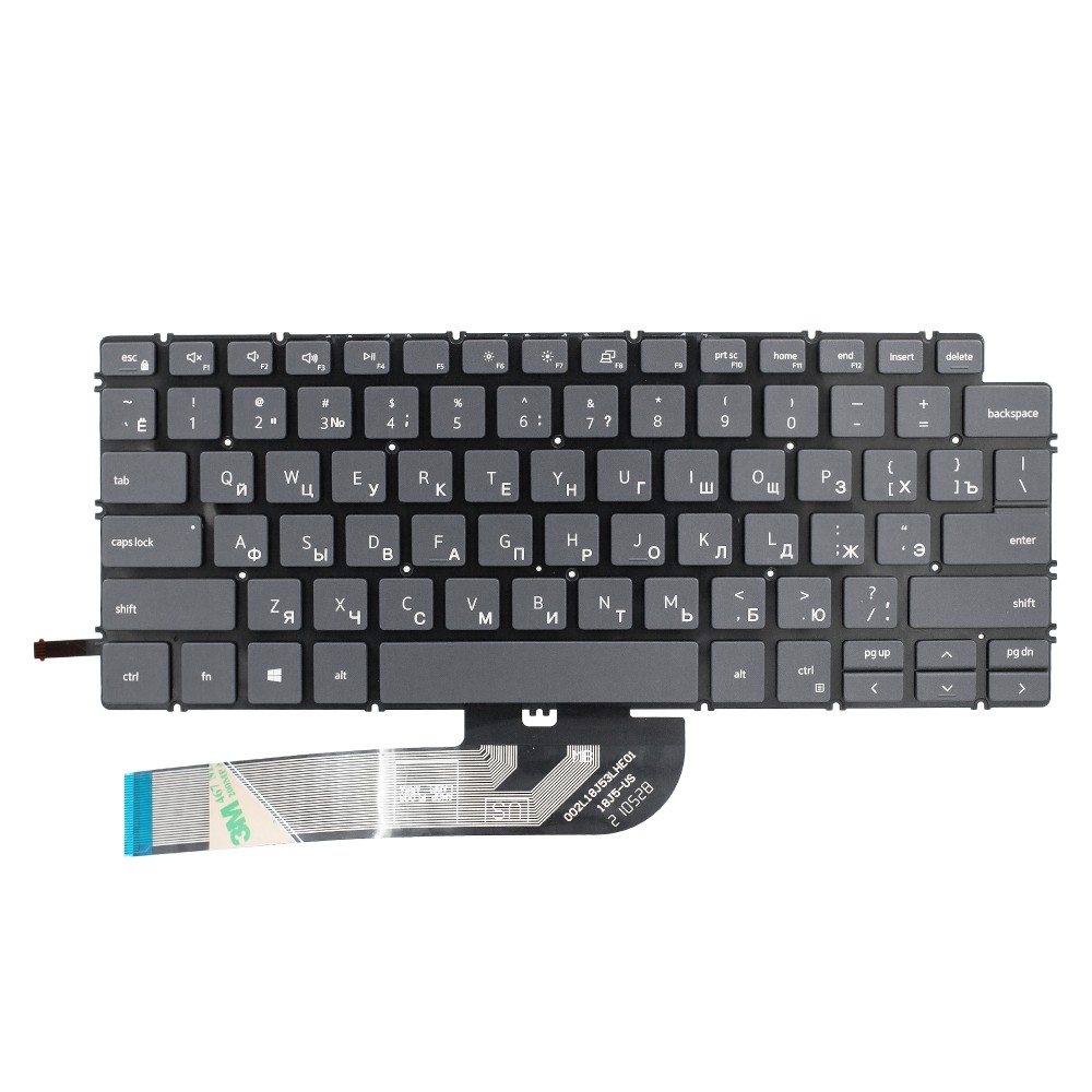 Клавиатура для Dell Inspiron 7391 серая с подсветкой