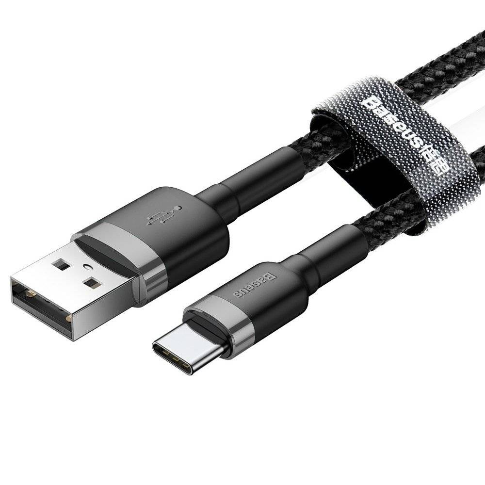 Кабель Baseus Cafule USB - USB Type-C 2 м (CATKLF) - черный