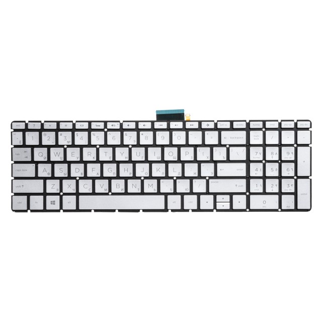 Клавиатура для ноутбука HP 15-bs500 серебристая с подсветкой