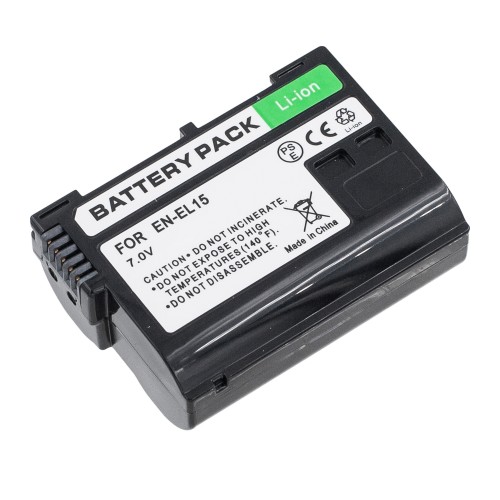 Аккумулятор EN-EL15 для Nikon D600, D610, D750, D800, D810, D7000, D7100, D7200, D7500 - 2550mAh