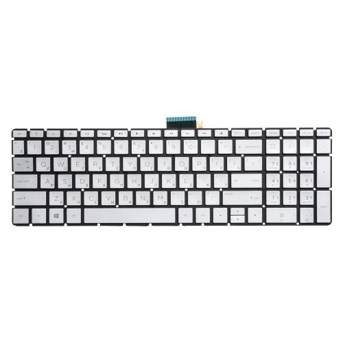 Клавиатура для ноутбука HP 15-bs500 серебристая с подсветкой