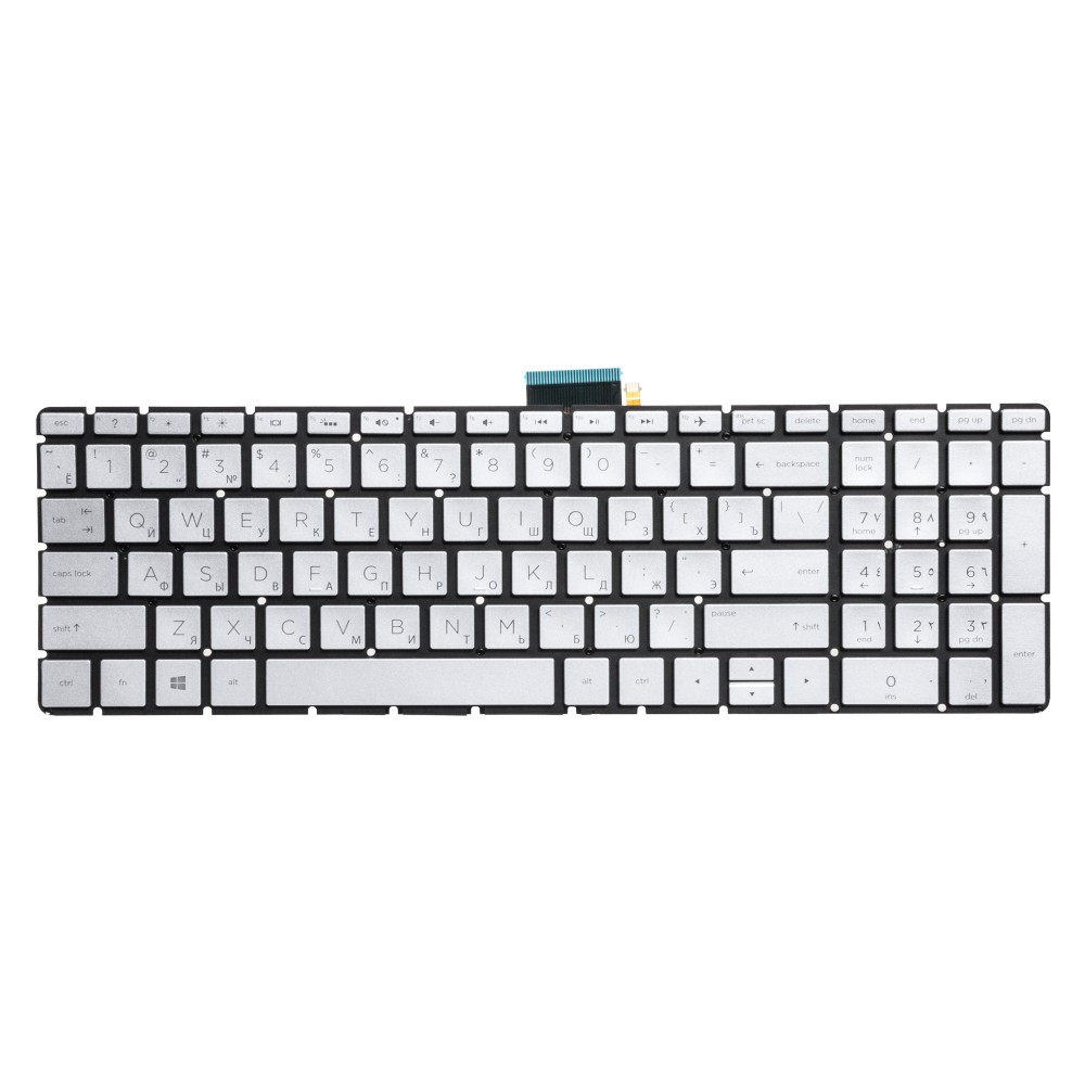 Клавиатура для ноутбука HP 15-bs700 серебристая с подсветкой