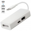 Переходник Magsafe 1/2 - USB Type-C + PD 18W + USB - белый