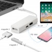 Переходник Magsafe 1/2 - USB Type-C + PD 18W + USB - белый
