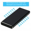 Бокс для жесткого диска SSD M2 (NVME M-key) - Type-C / USB 3.0 алюминиевый (черный) с двумя проводом - JMS583