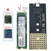 Бокс для жесткого диска SSD M2 (NVME M-key) - Type-C / USB 3.0 алюминиевый (черный) с двумя проводом - JMS583