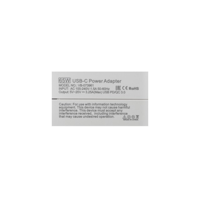 Блок питания USB Type-C PD/QC3.0 3.25A Max (65W)