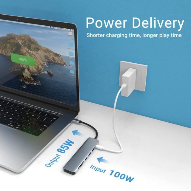 USB-концентратор с Type-C HDMI | 3xUSB 3.0 | SD | TF | Type-C - PD