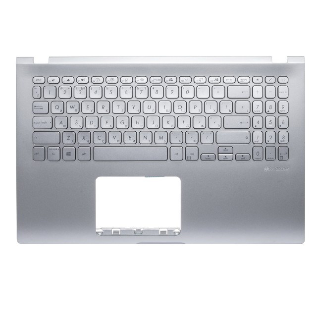 Топ-панель с клавиатурой для Asus X509JA - серебристая с подсветкой