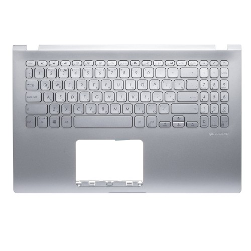 Топ-панель с клавиатурой для Asus X509JA - серебристая с подсветкой