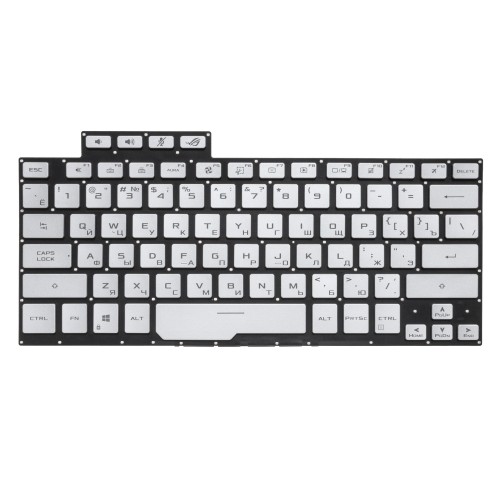 Клавиатура для Asus ROG Zephyrus G14 GA401QE серебристая с подсветкой - версия 2
