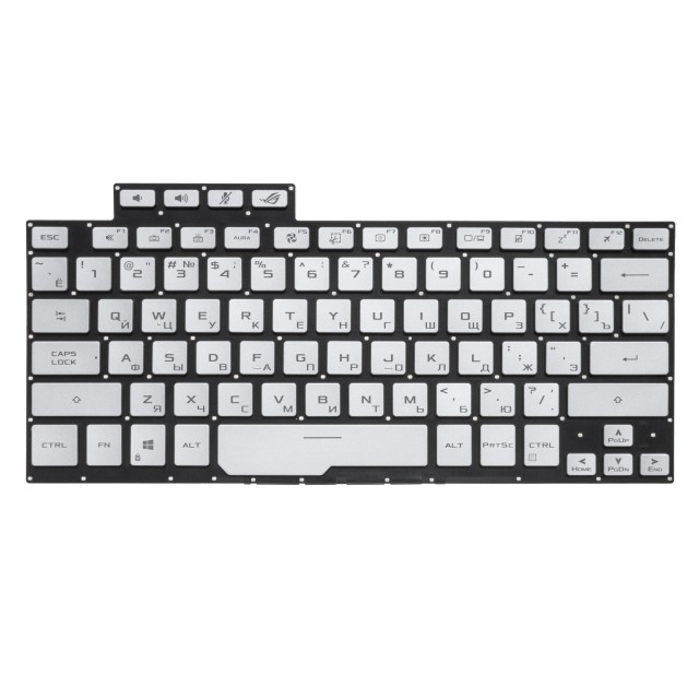 Клавиатура для Asus ROG Zephyrus G14 GA401QE серебристая с подсветкой - версия 2
