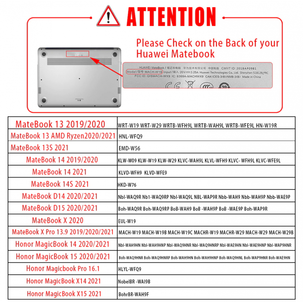 Чехол для ноутбука Huawei MateBook D16 2022-2023 года RLEF-X | RLEF-16 | RLEF-W5651D - черный