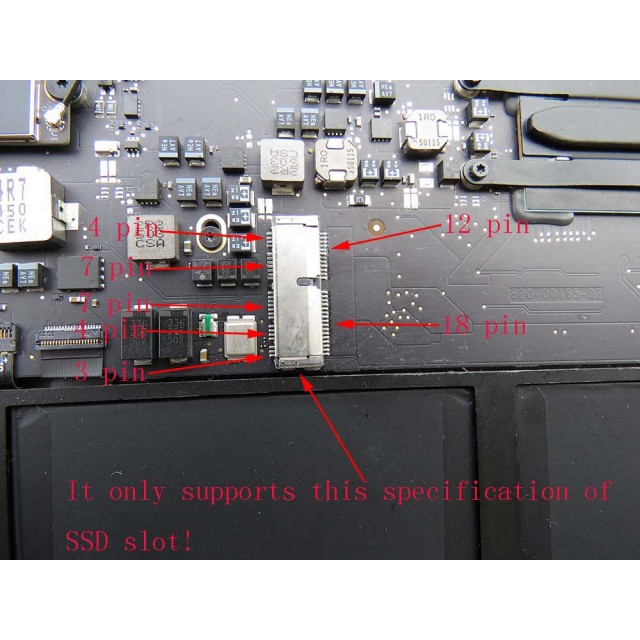 Переходник SSD M.2 (PCI-E) 2280 - Apple 12+18pin для Macbook Air Pro 2013-2017