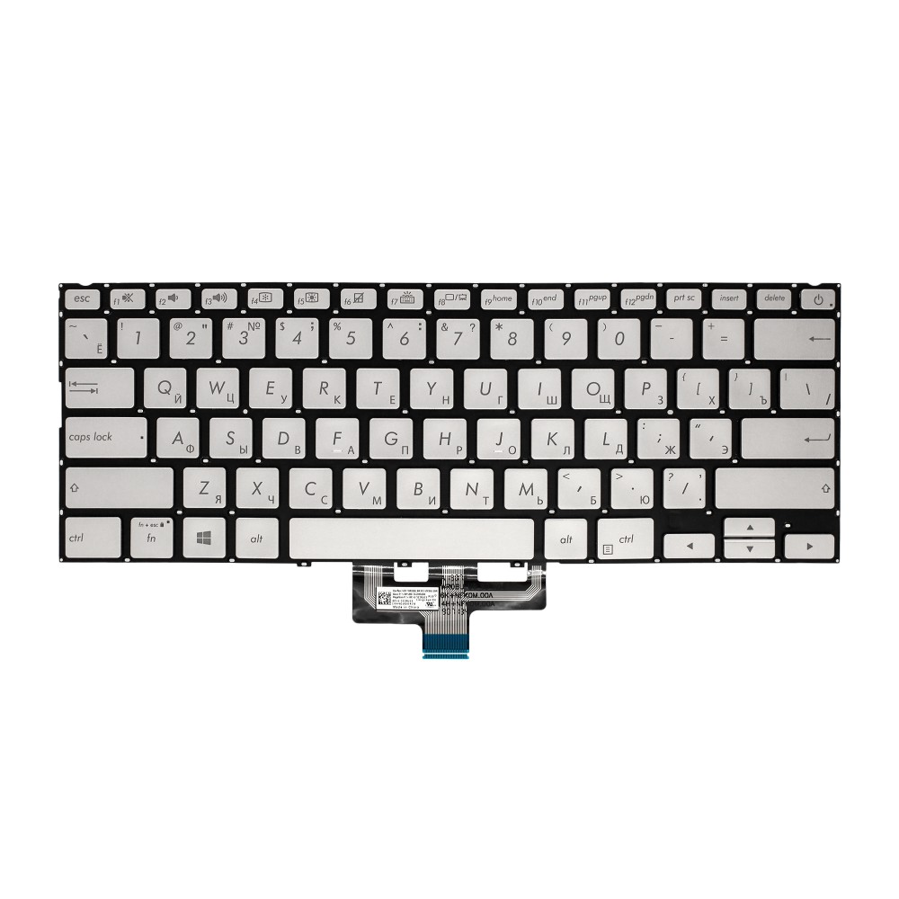 Клавиатура для Asus ZenBook UX433FN серебристая с подсветкой