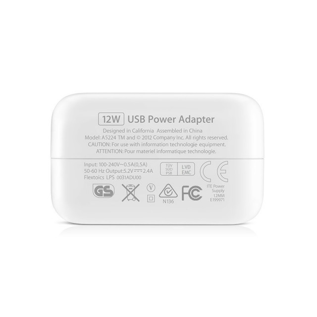 Сетевая зарядка для Apple iPad/iPhone 12W