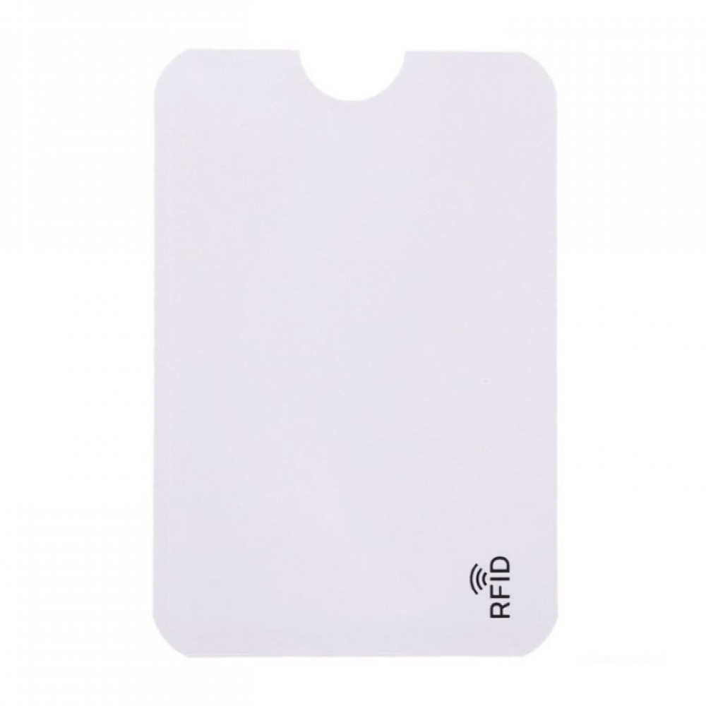 Чехол защитный для карты с RFID блокировкой, белый с лого