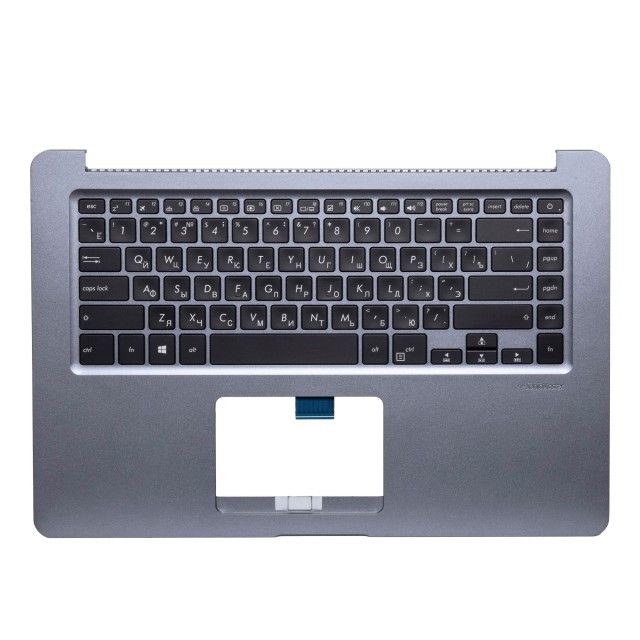 Топ-панель с клавиатурой для Asus VivoBook S510UF - серая с подсветкой