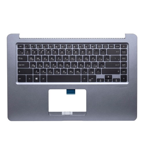 Топ-панель с клавиатурой для Asus VivoBook S510UF - серая с подсветкой