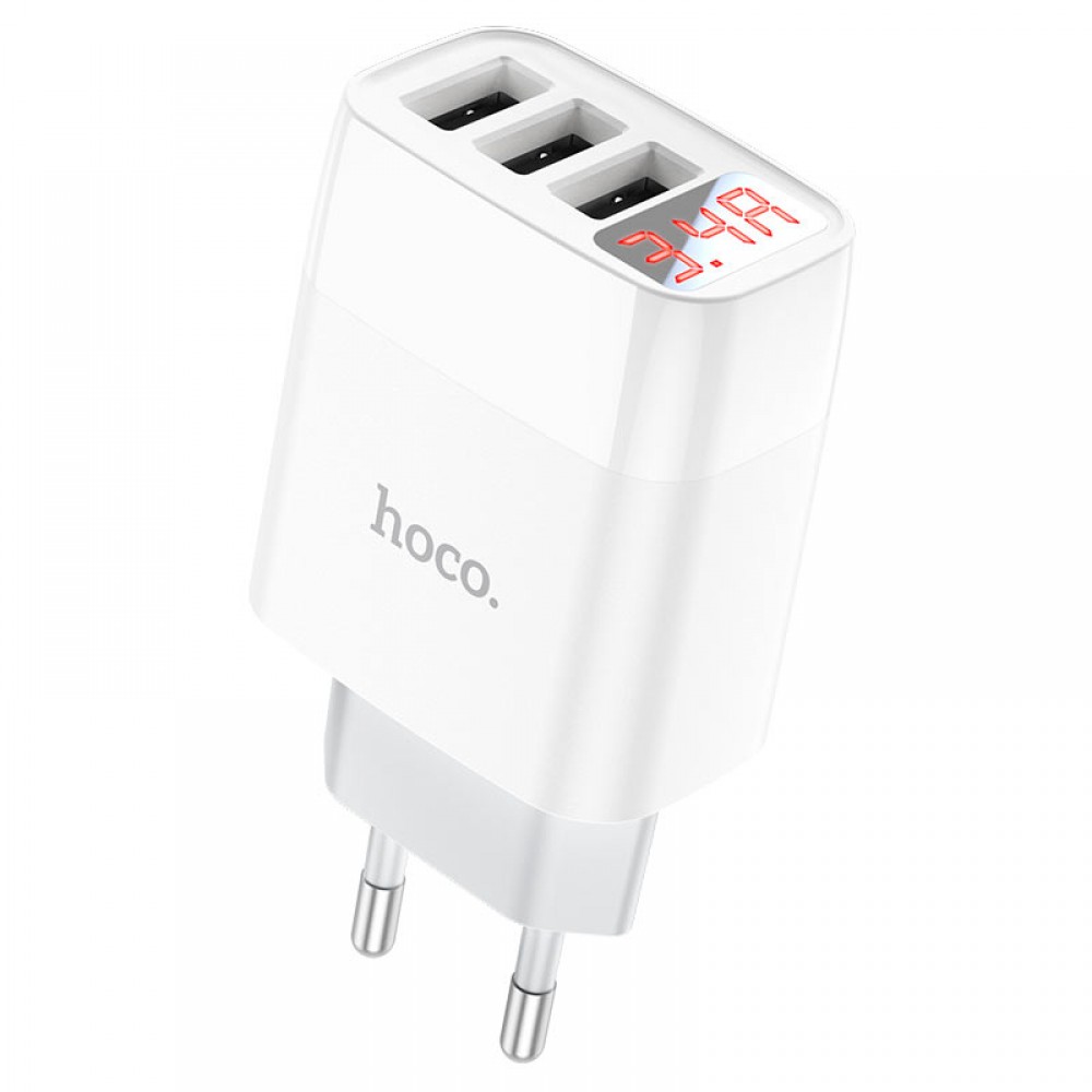Сетевая зарядка HOCO C93A Easy charge c LED дисплеем на 3xUSB порта