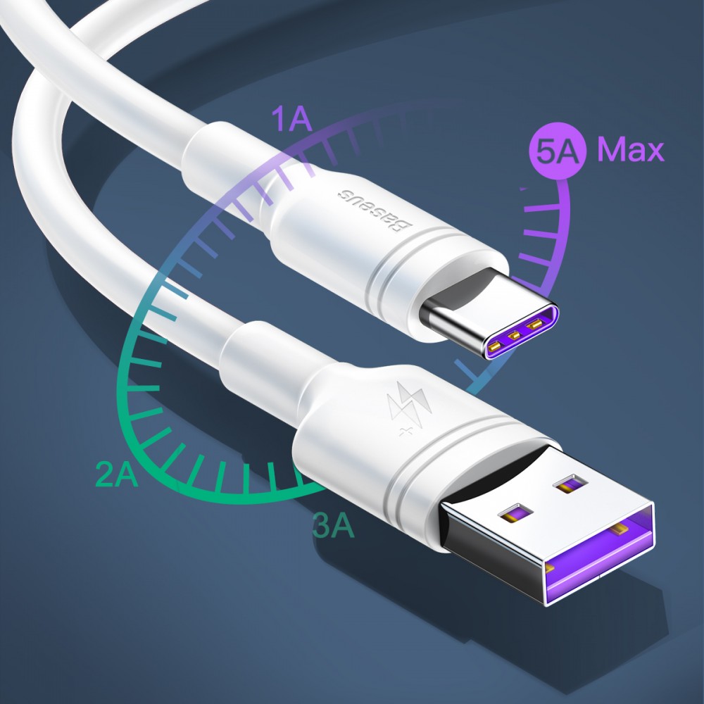 Кабель Baseus Double-ring USB - USB Type-C (CATSH-B02) 1 м - белый