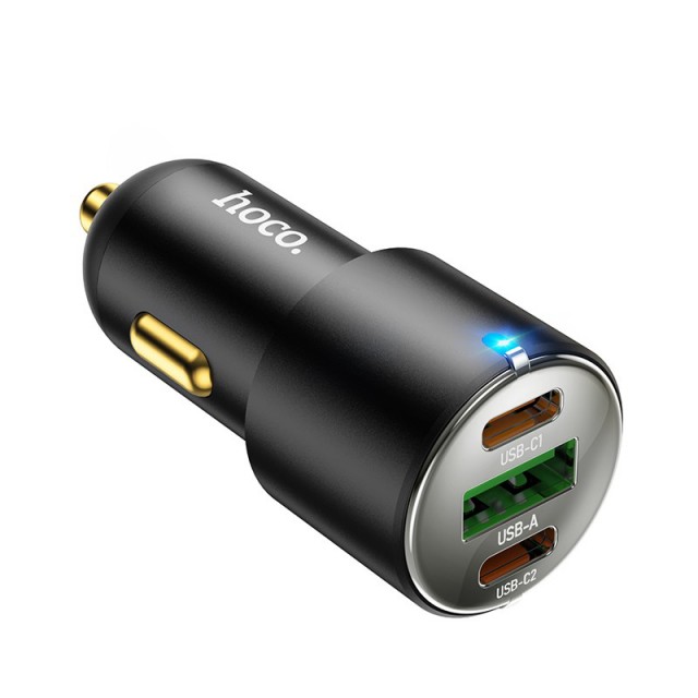Автомобильная зарядка Hoco NZ6 PD 45W 2xType-C 1xUSB QC3.0 черный