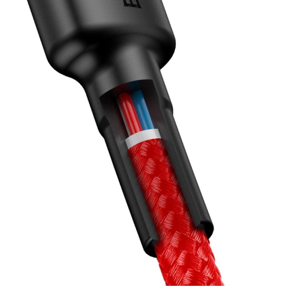 Кабель Baseus Cafule USB - USB Type-C 1 м (CATKLF) - красный