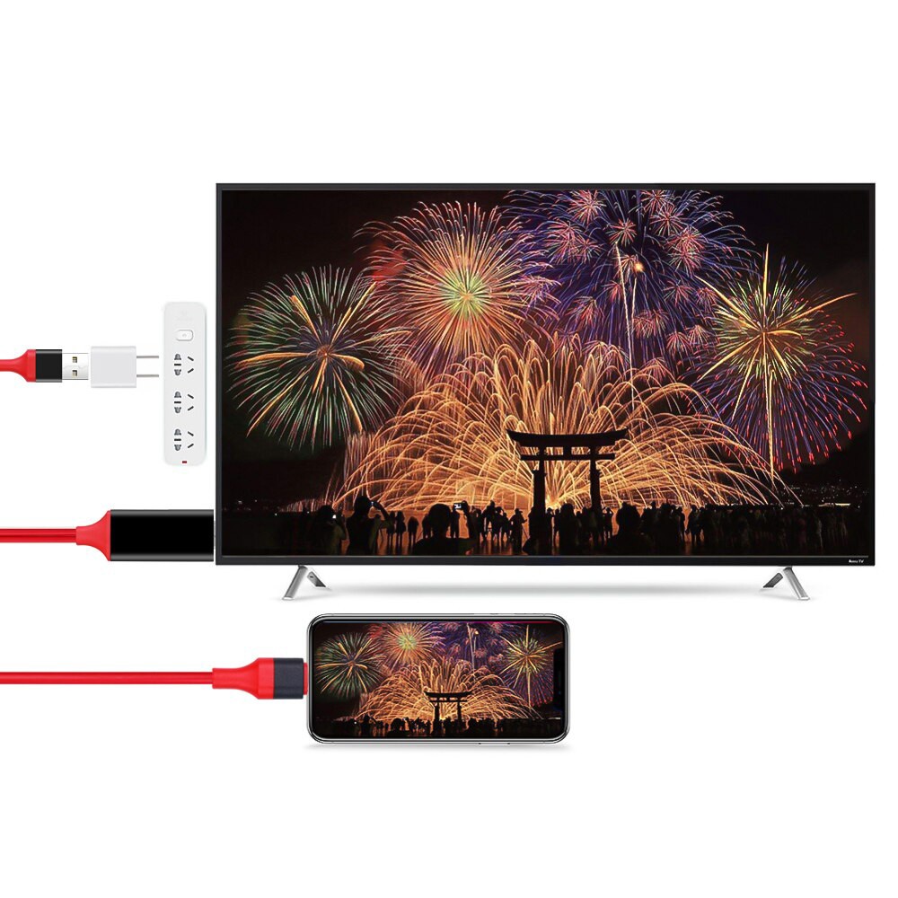 Адаптер Lightning-HDMI для iPhone и iPad (1080p 1.8m) - красный