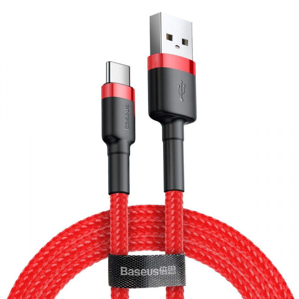 Кабель Baseus Cafule USB - USB Type-C 1 м (CATKLF) - красный