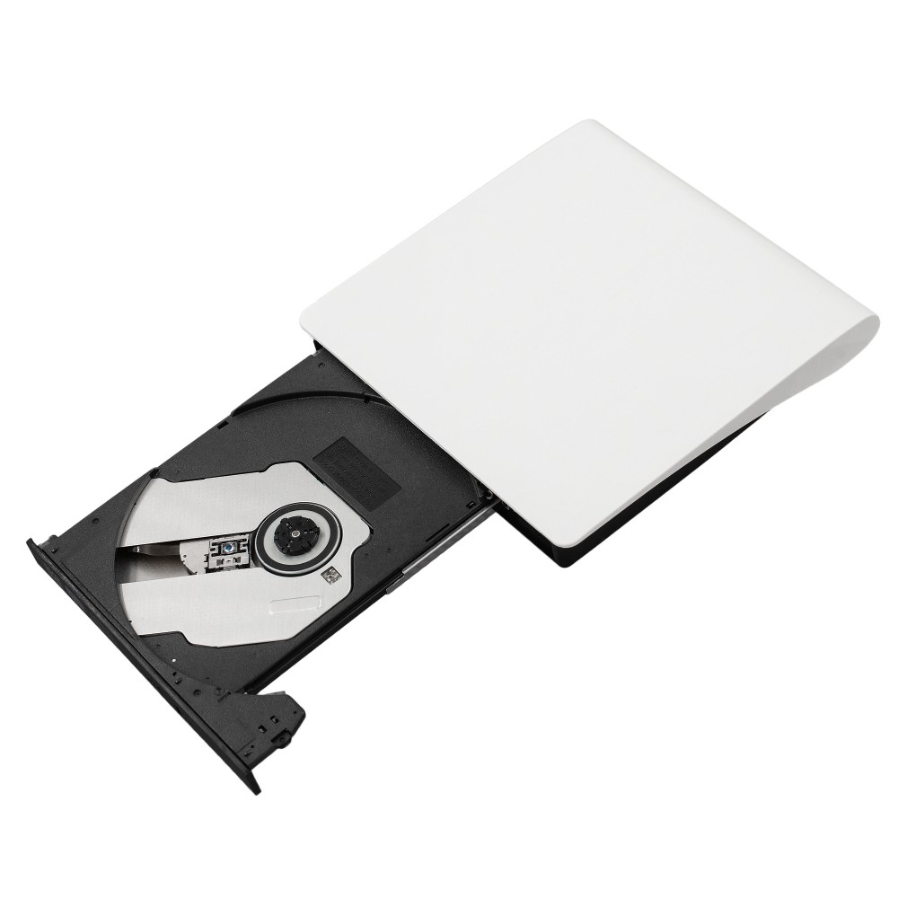 Внешний дисковод (оптический привод) CD/DVD - USB изогнутый белый