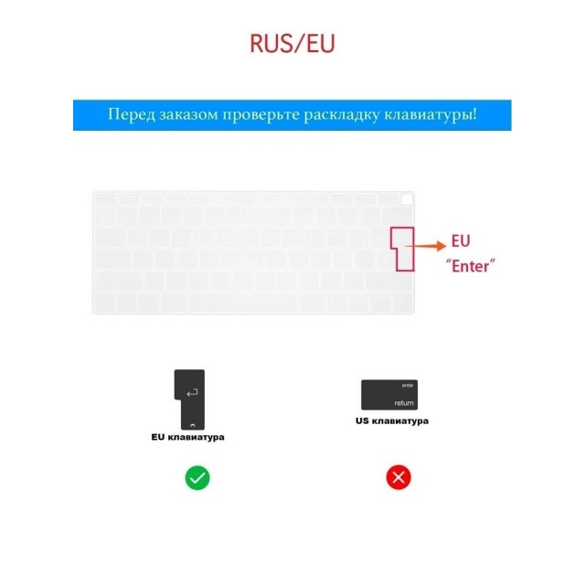Защитная накладка на клавиатуру Apple Macbook Air 13.3 2020-2021 A2179 / A2337 - прозрачная TPU