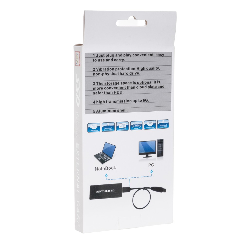 Бокс для жесткого диска m2 - USB 3.0 алюминиевый (синий)