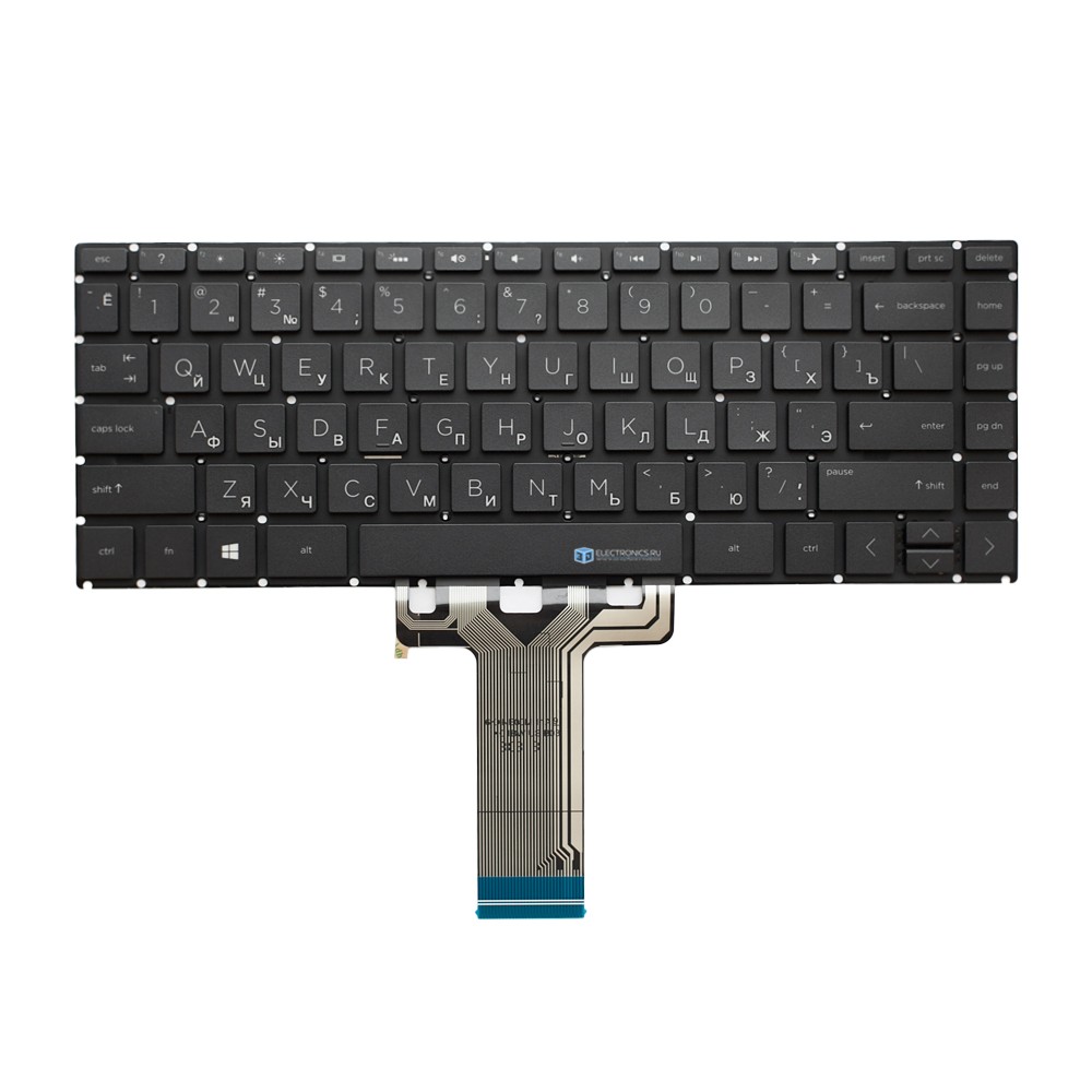 Клавиатура для HP Pavilion 14-ba100 x360 черная с подсветкой