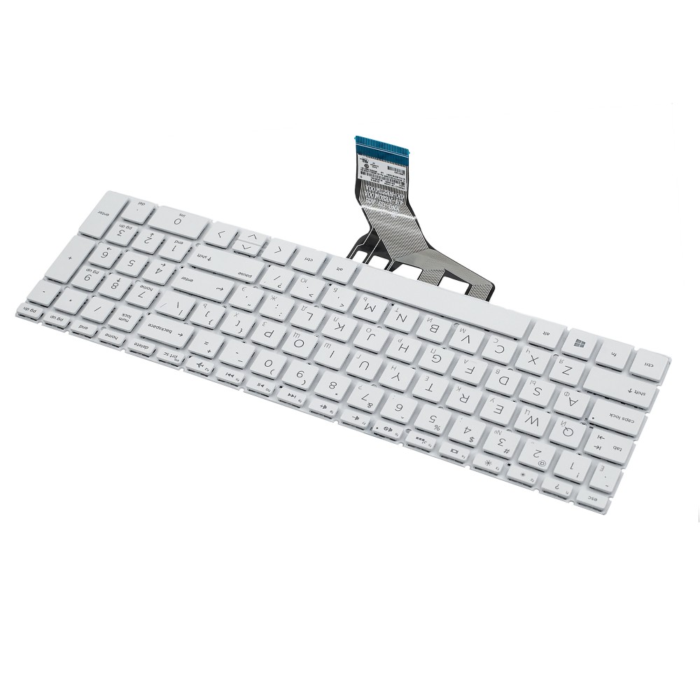 Клавиатура для HP 15-da0000 белая с подсветкой