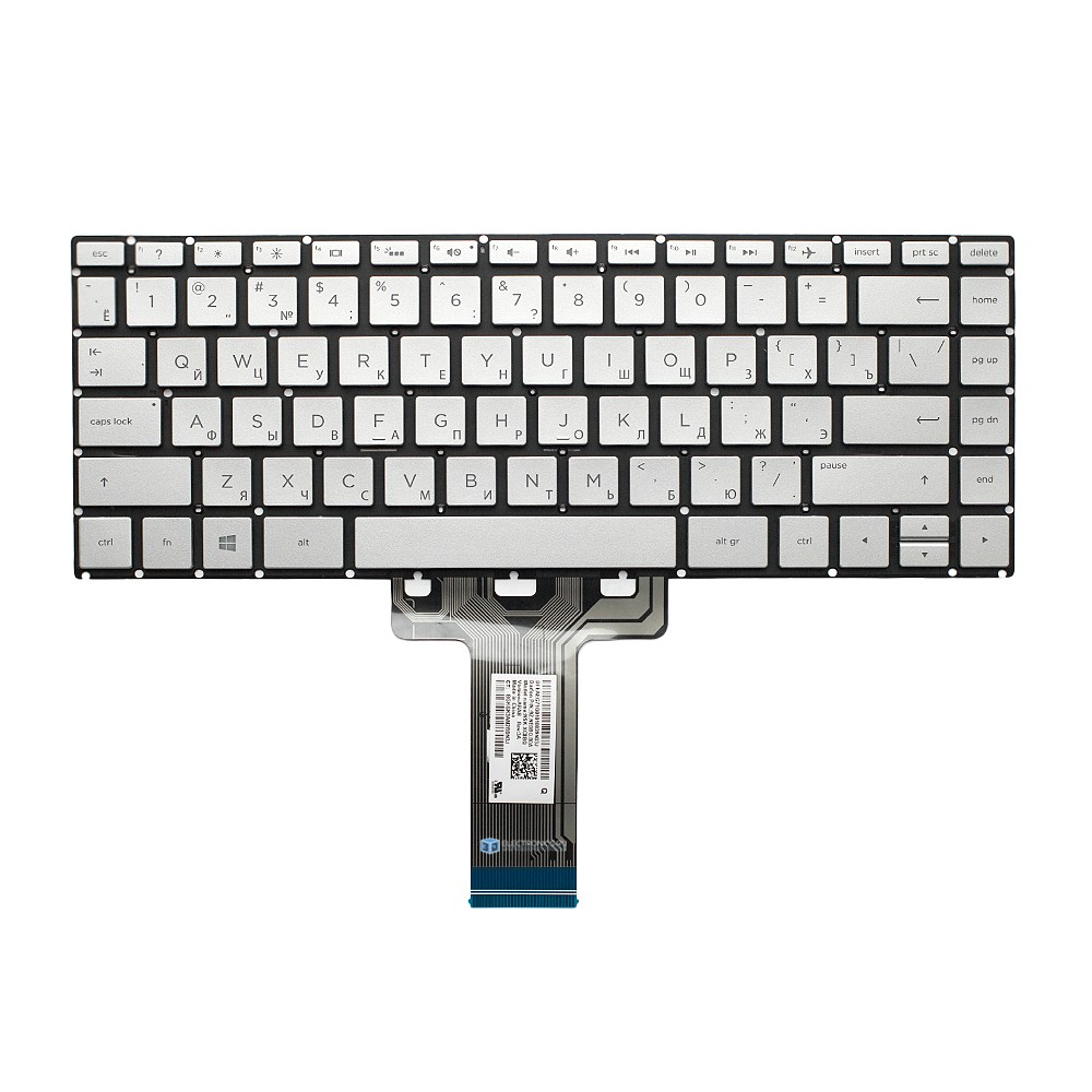 Клавиатура для HP 14-bp000 серебристая с подсветкой