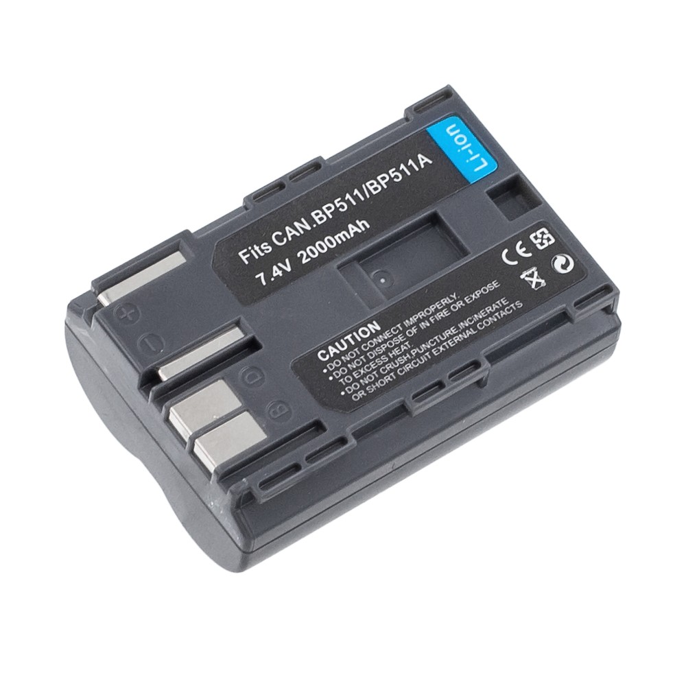 Аккумулятор BP-511 для видеокамеры Canon EOS, FV, FVM, MV, MVX, PowerShot, PV, ZR - 2000mAh