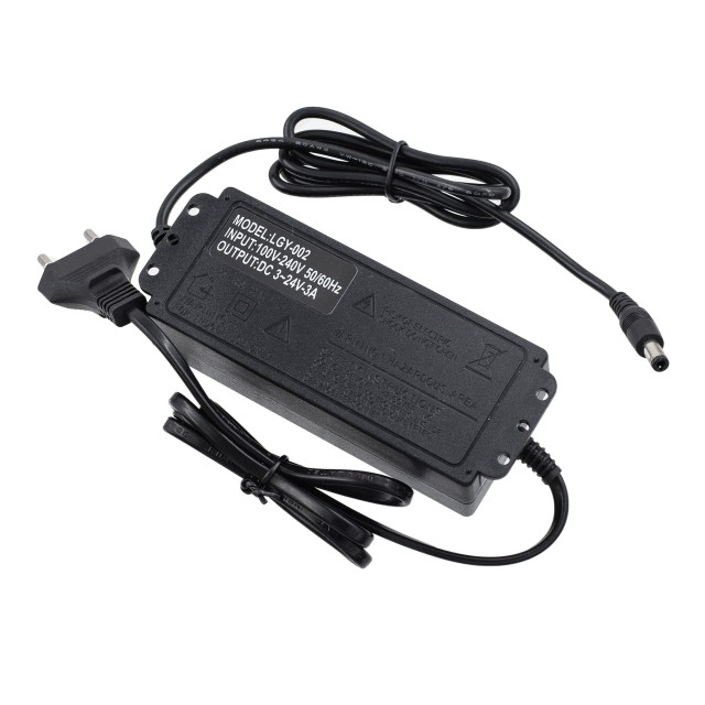 Регулируемый блок питания 3-24V 3A 5.5x2.5 (72W)