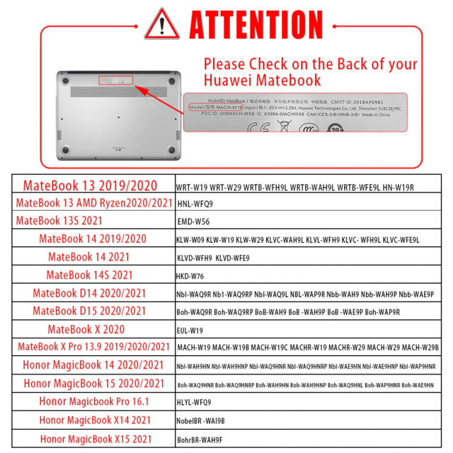 Чехол для ноутбука Huawei MateBook D15 | HONOR MagicBook 15 | X 15 2020-2022 года - черный