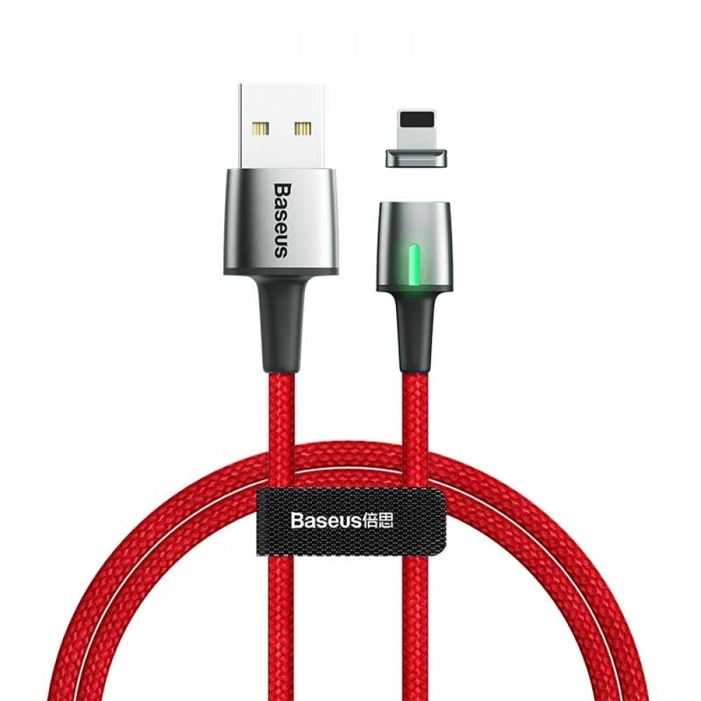 Кабель магнитный Baseus Zinc Magnetic Cable USB - Lightning (CALXC-A09) 2.4A 1 м - красный